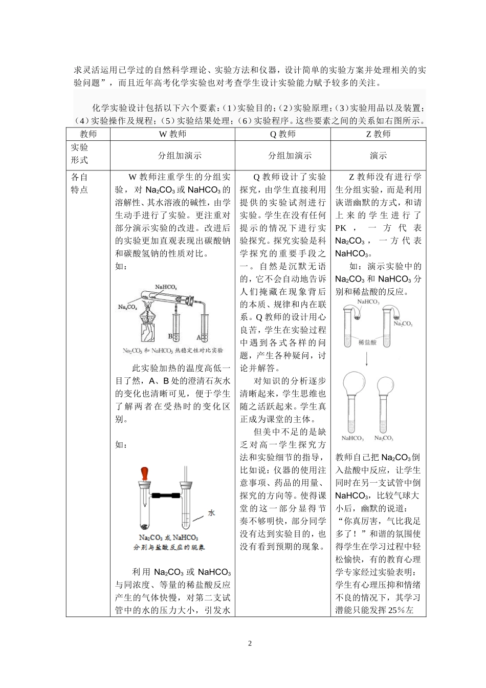 由一次同课异构活动谈化学课堂环节的处理(发表)_第2页