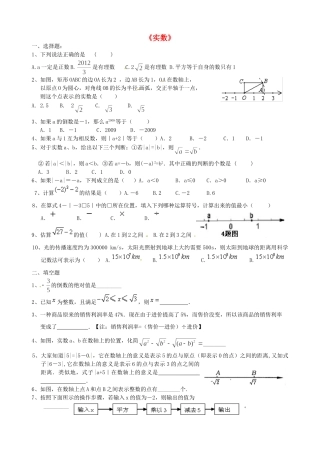 九年级数学(实数)综合训练试卷