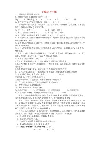 中考语文第二轮复习 小综合(十四)试卷