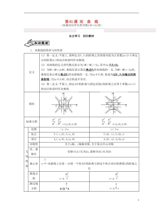 （江苏专用）高考数学大一轮复习 第十一章 第61课 双曲线自主学习-人教版高三全册数学试题