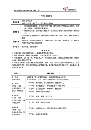 胡维娟研修计划