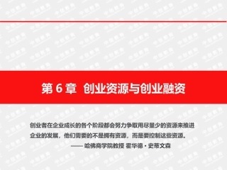 第6章  创业资源与创业融资