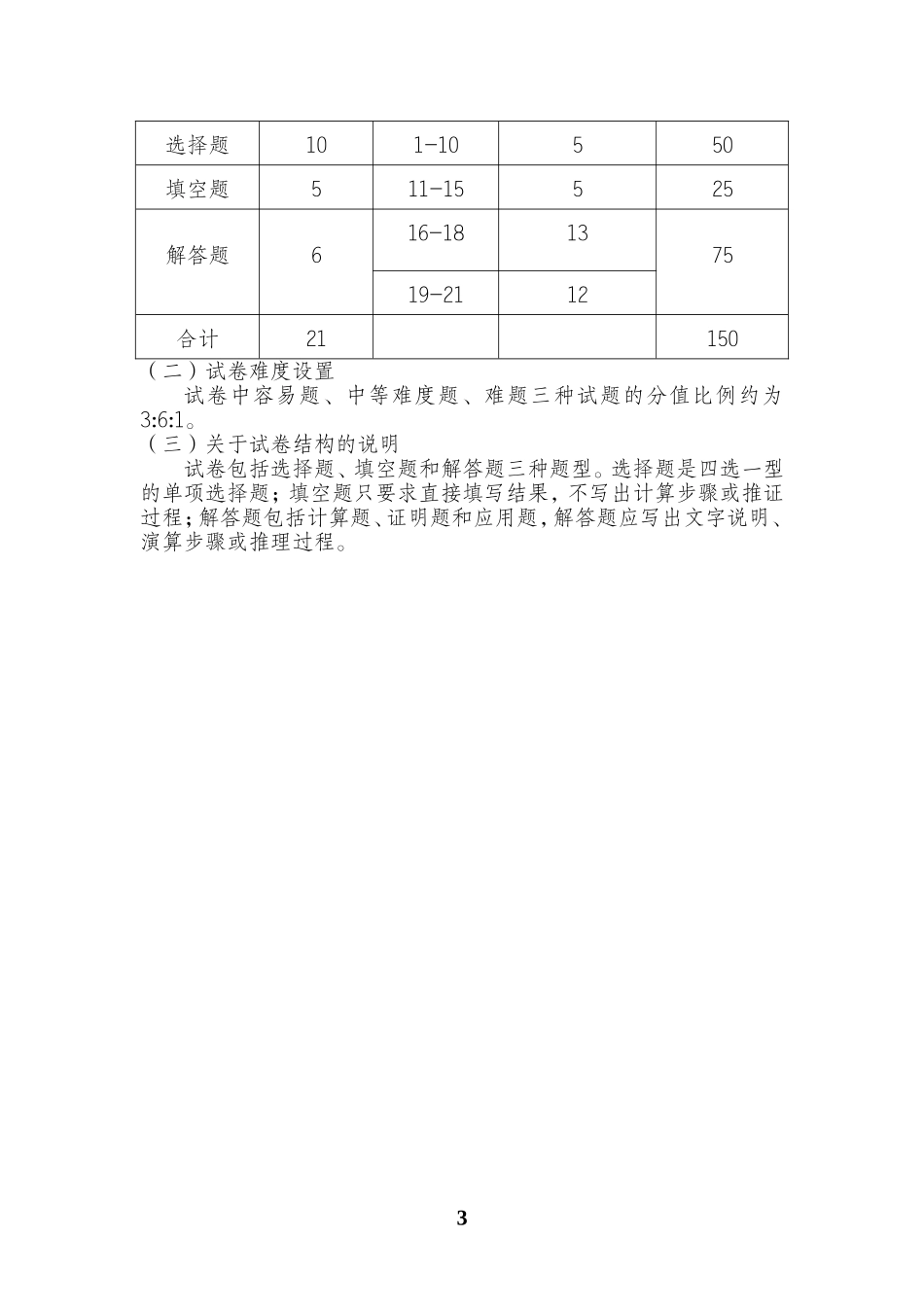 2012高考重庆卷各科试卷结构及说明_第3页