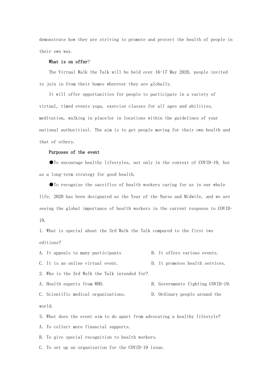 山东省德州市高三英语第二次模拟考试试卷试卷_第2页