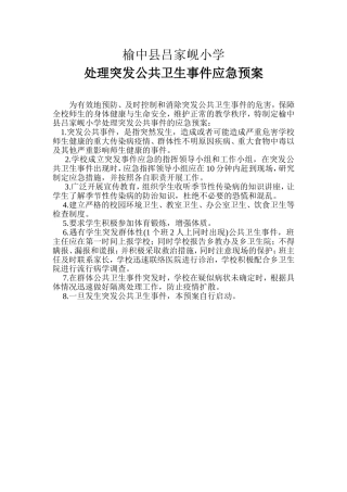 处理公共卫生应急预案