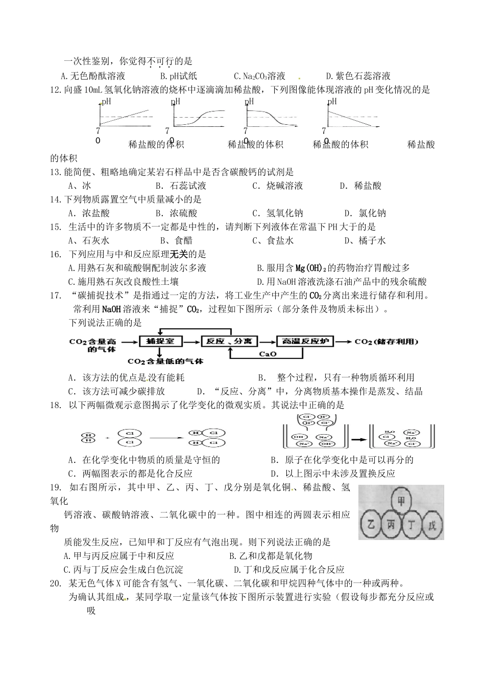 九年级化学下学期周末作业3 新人教版试卷_第2页