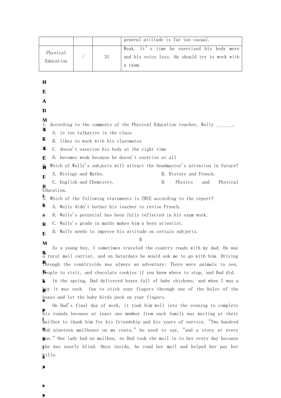 四川省凉山州 高二英语上学期期末考前测试试卷_第2页