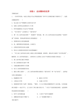 高中历史 专题五 走向世界的资本主义市场 4 走向整体的世界练习 人民版必修2-人民版高一必修2历史试题