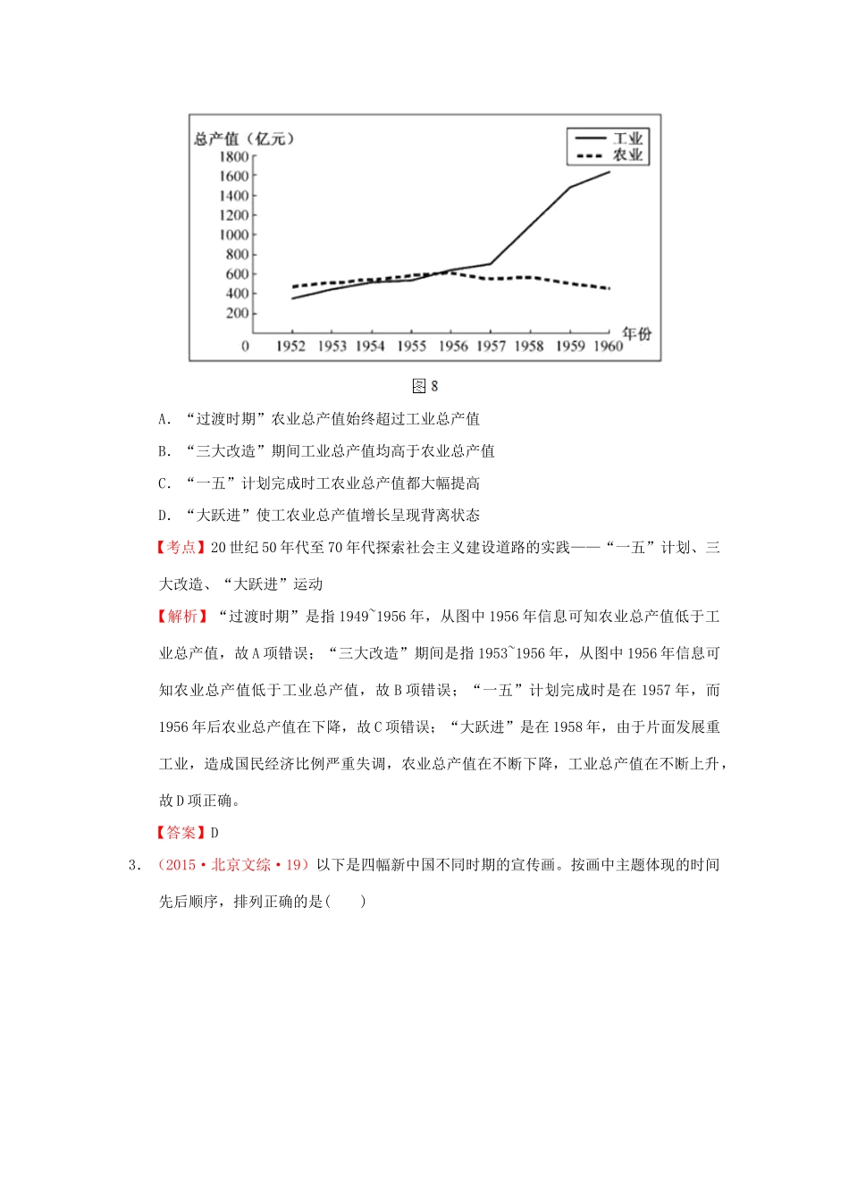 （新课标）高考历史总复习 大考点十九 经济建设的发展和曲折-人教版高三全册历史试题_第2页