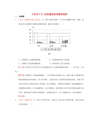 （新课标）高考历史总复习 大考点十九 经济建设的发展和曲折-人教版高三全册历史试题