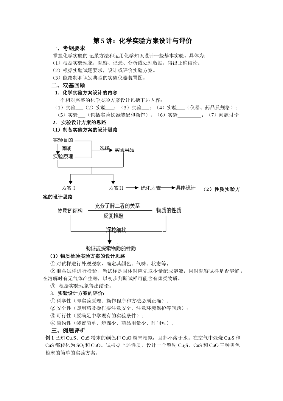 第5讲：化学实验方案设计与评价_第1页