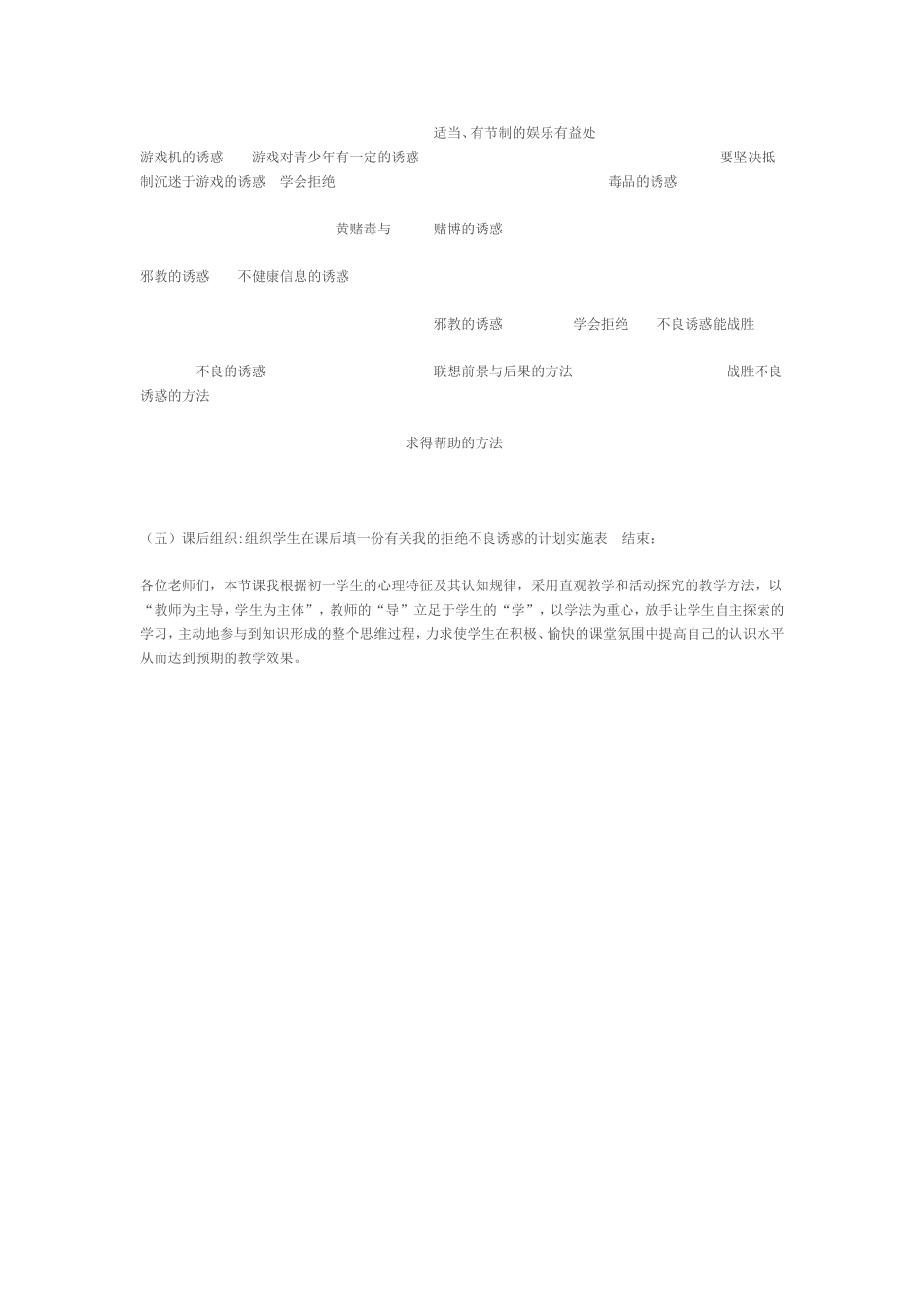 学会拒绝不良诱惑教案_第2页