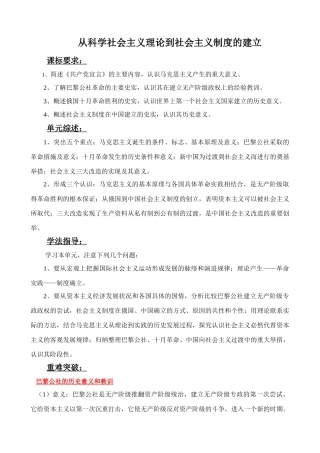 高考历史专题复习之一