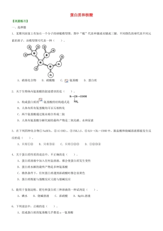 高中化学 蛋白质和核酸（提高）巩固练习 新人教版选修5-新人教版高二选修5化学试题
