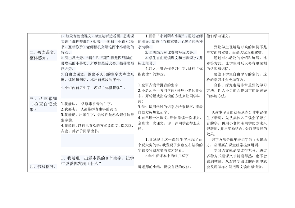 人教版二年级语文《称赞》教学设计与反思作业_第2页