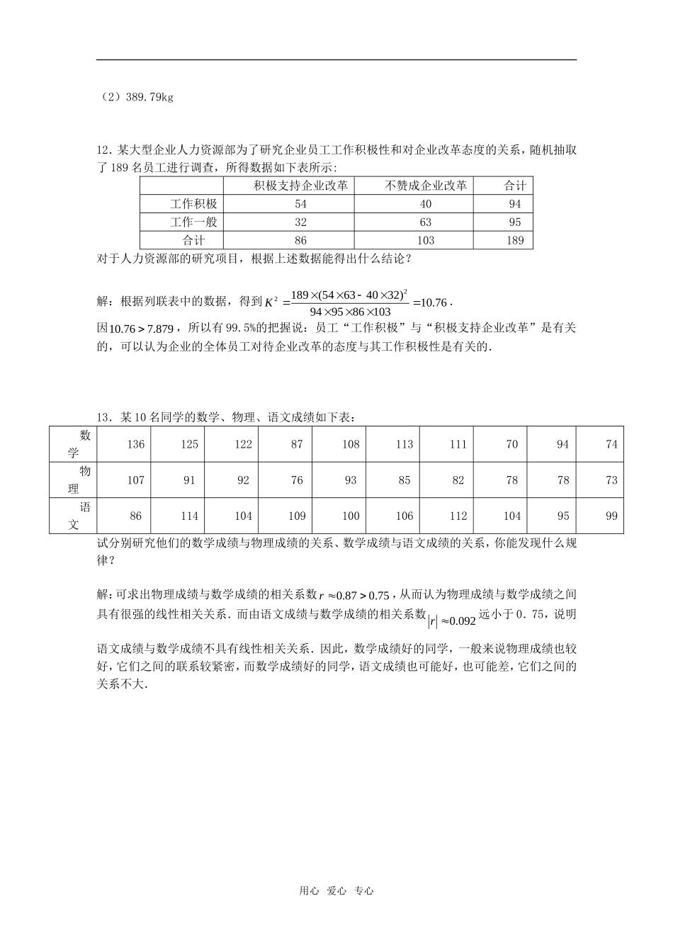 高中数学 3.2《独立检验的基本思想及其初步应用》同步测试 新人教A版选修2-3_第3页