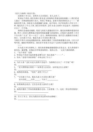 老人与海鸥阅读