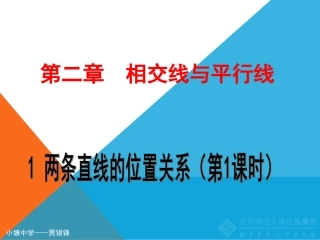 两条直线位置关系(一)课件