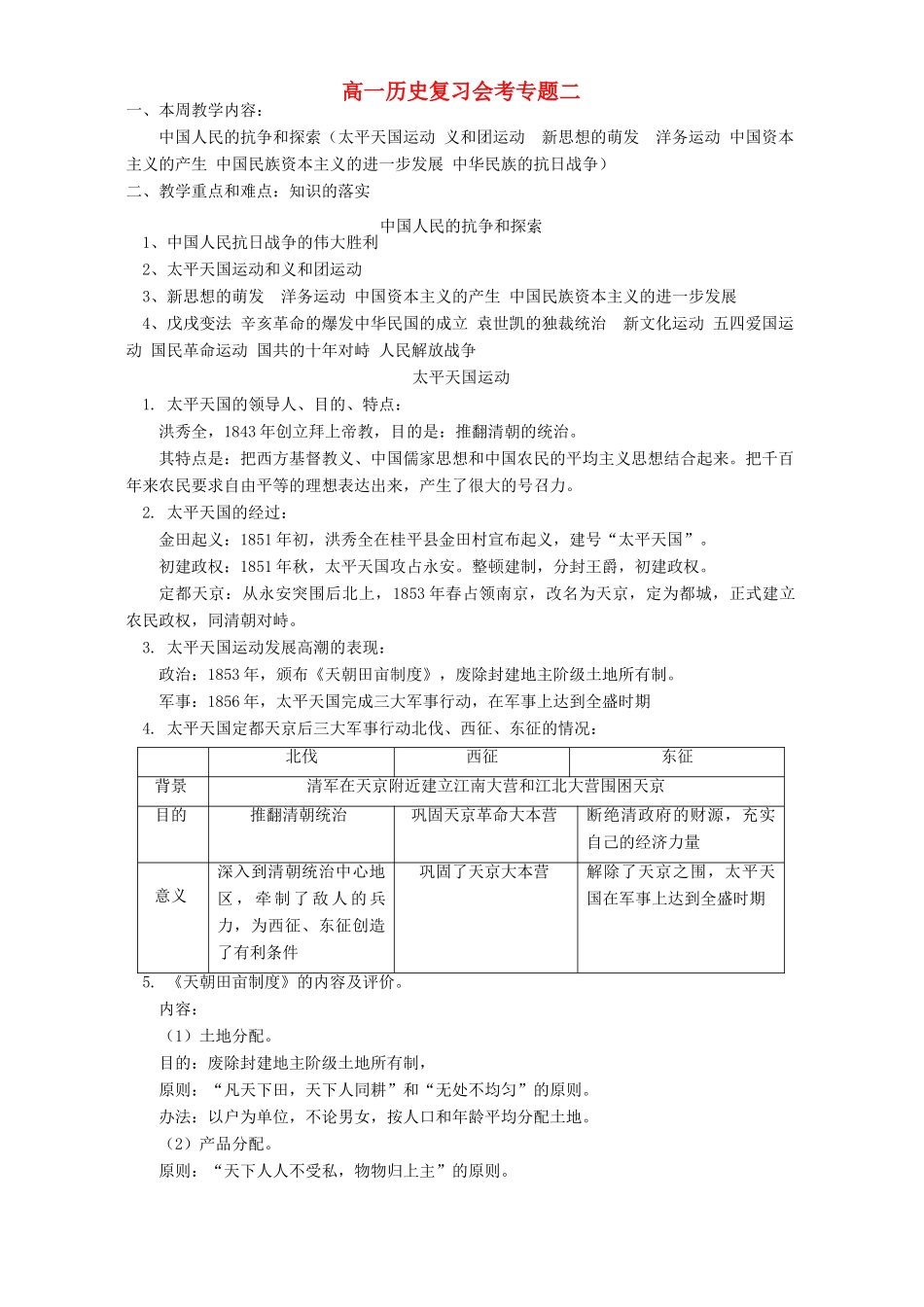 高一历史复习会考专题二 人教版_第1页
