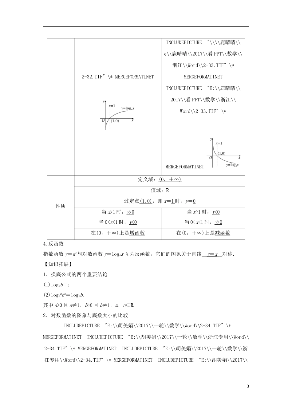 （浙江专用）高考数学大一轮复习 第二章 函数概念与基本初等函数I 2.6 对数与对数函数教师用书-人教版高三全册数学试题_第3页