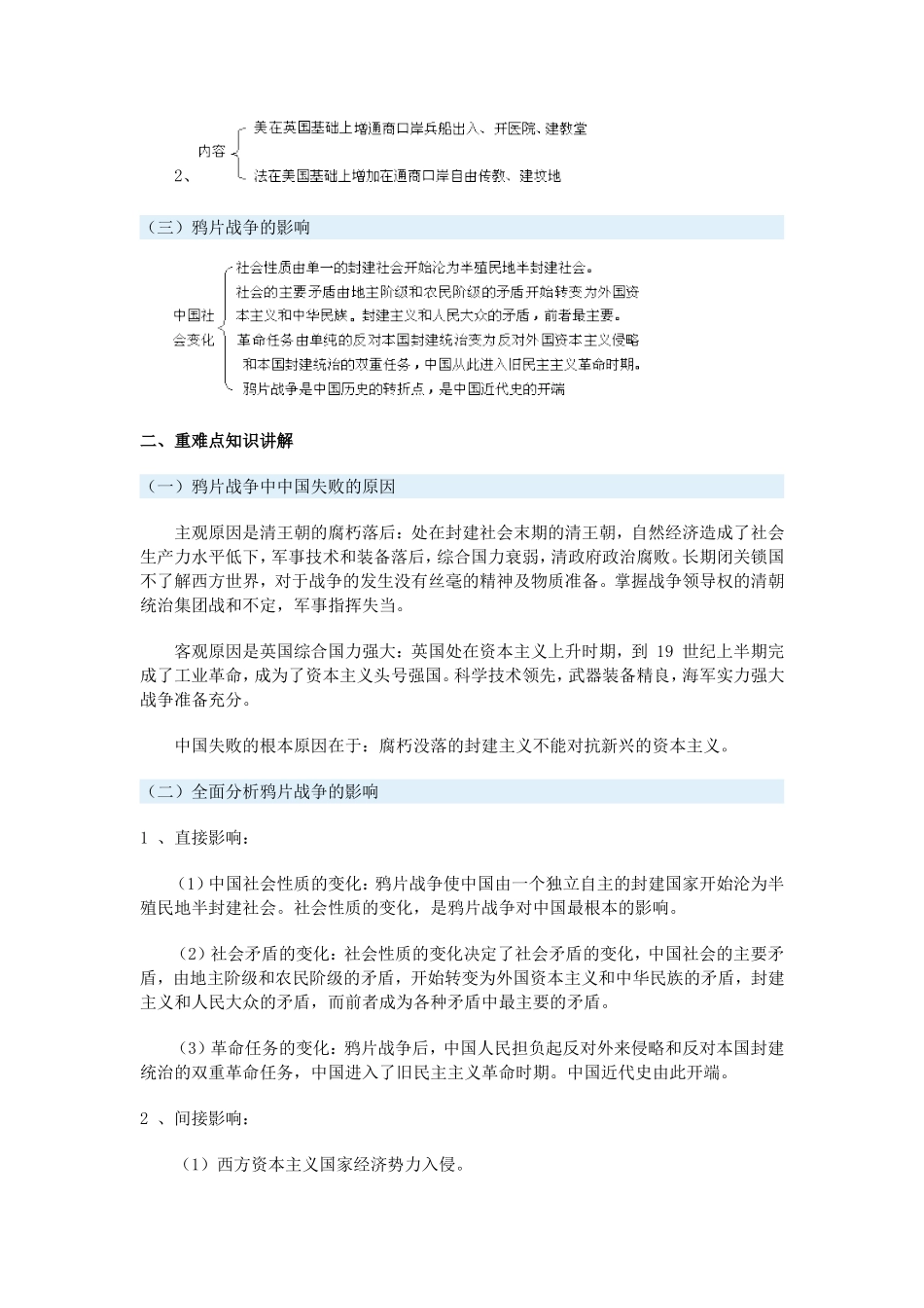 高一历史《中国近代现代史》上册第一章第一、二节一周强化新人教版_第3页