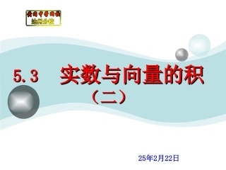 5.3实数与向量的积(二)