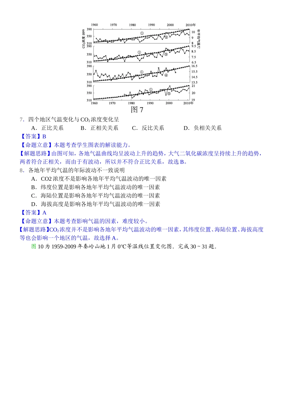 2014高考地理试题分类解析—专题12人类与地理环境的协调发展_第3页