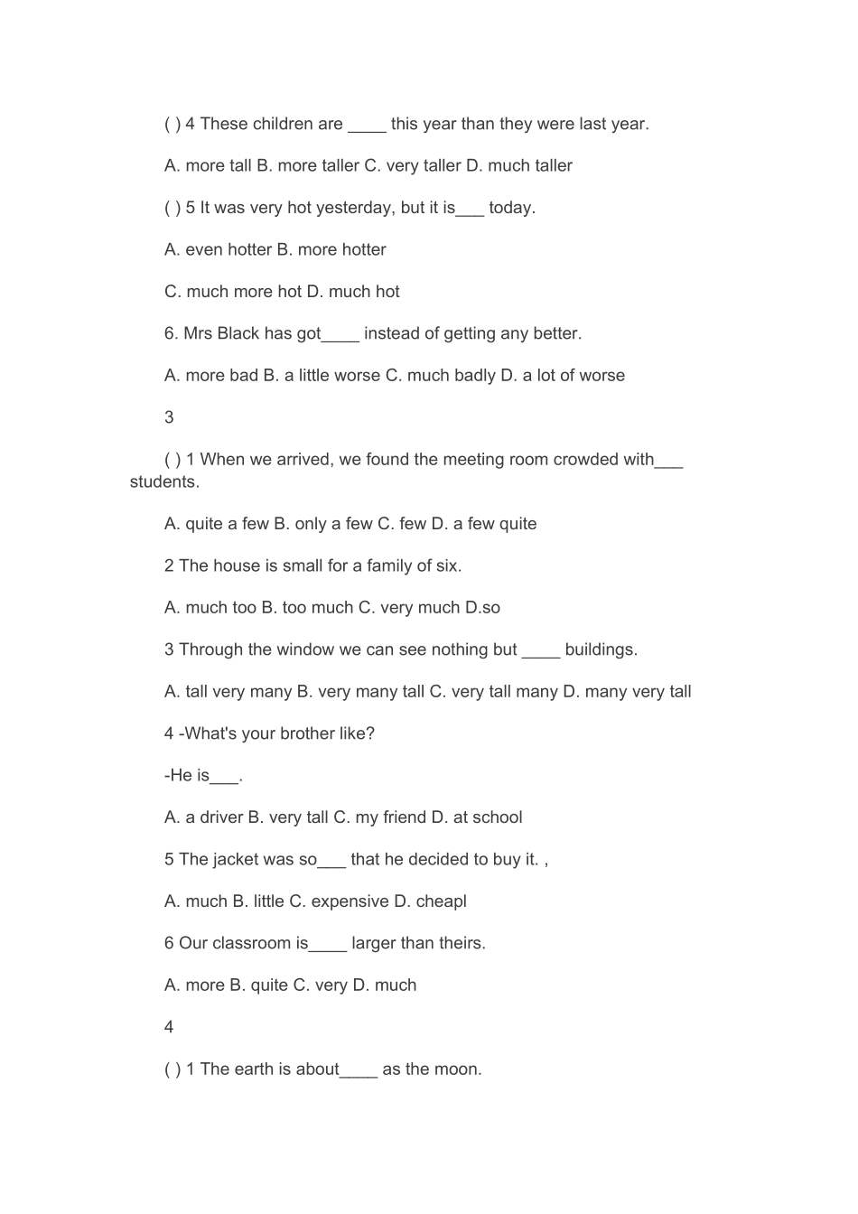 英语语法之形容词比较级和最高级练习题_第2页