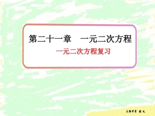 21一元二次方程复习