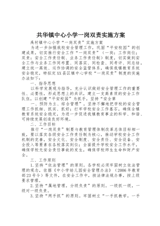 共华镇中心小学一岗双责实施方案