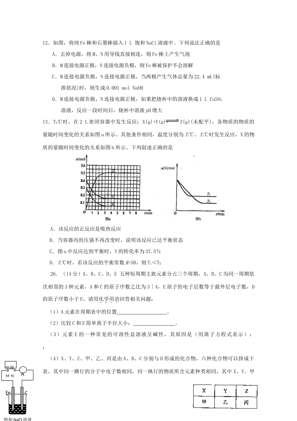 广东省江门市高考化学二轮复习 模拟检测试题15-人教版高三全册化学试题_第2页