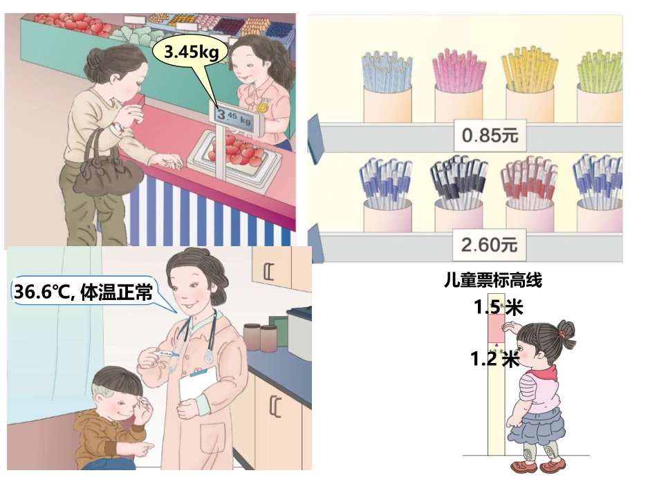 人教2011版小学数学三年级《认识小数》教学课件-(2)_第2页