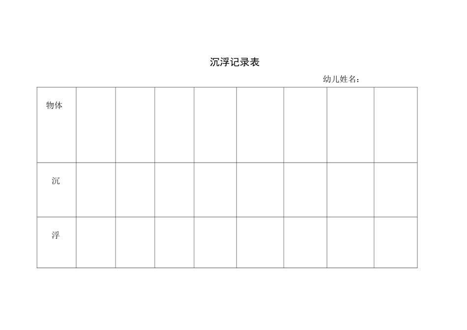 沉浮或磁铁：记录表MicrosoftWord文档(2)_第1页