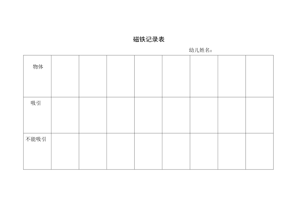 沉浮或磁铁：记录表MicrosoftWord文档(2)_第2页