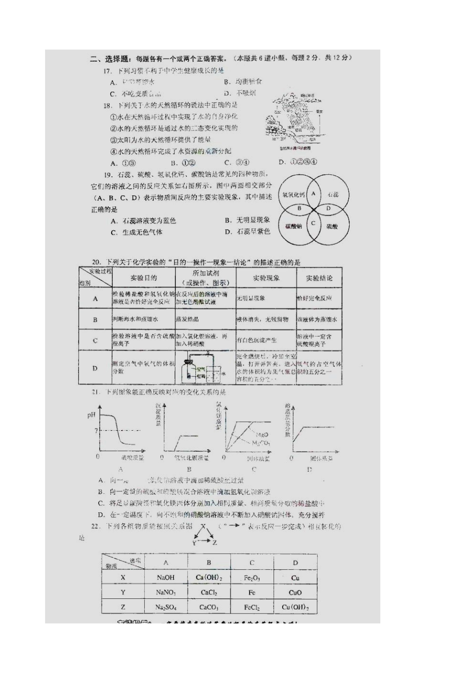 学业水平考试化学试卷_第3页