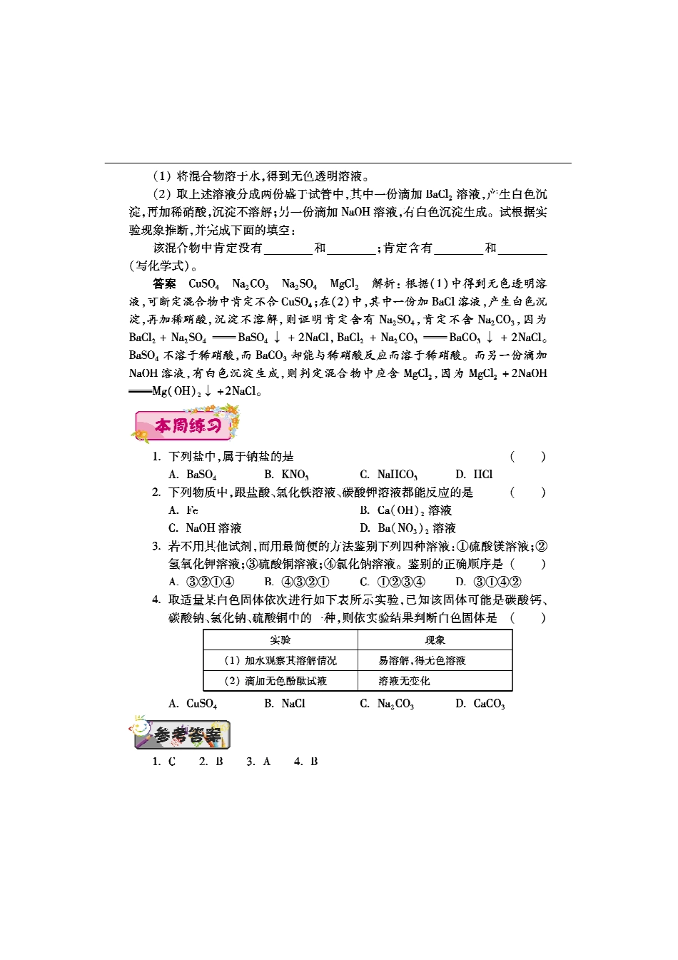 九年级化学下学期第十四周(盐 化肥)辅导总结(pdf) 新人教版试卷_第2页