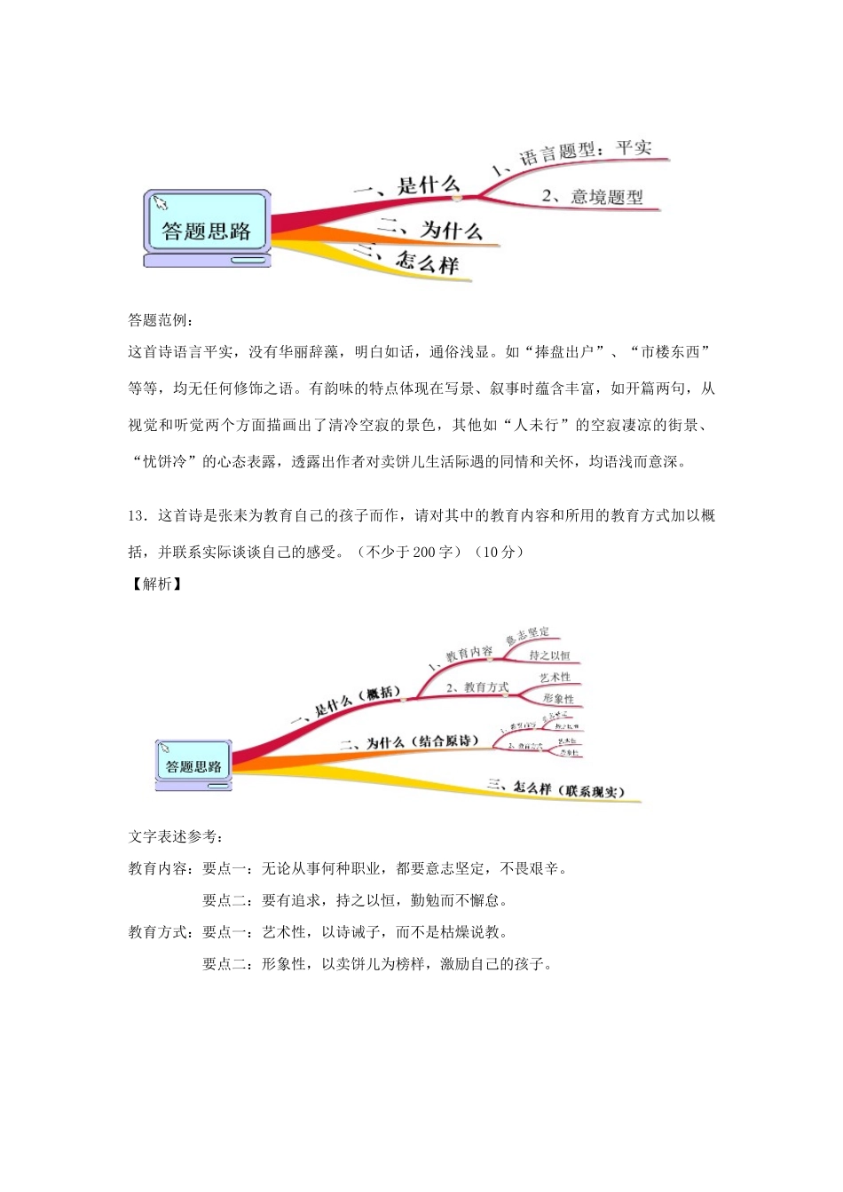 北京市高考语文试卷分析 诗歌鉴赏试卷_第3页