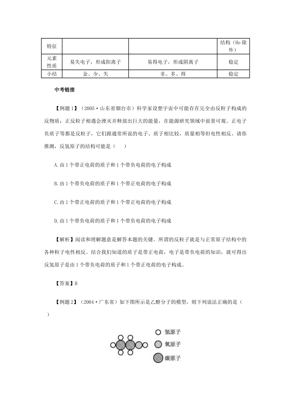 九年级化学上册 第四单元　物质构成的奥秘能力提高 新人教版试卷_第2页