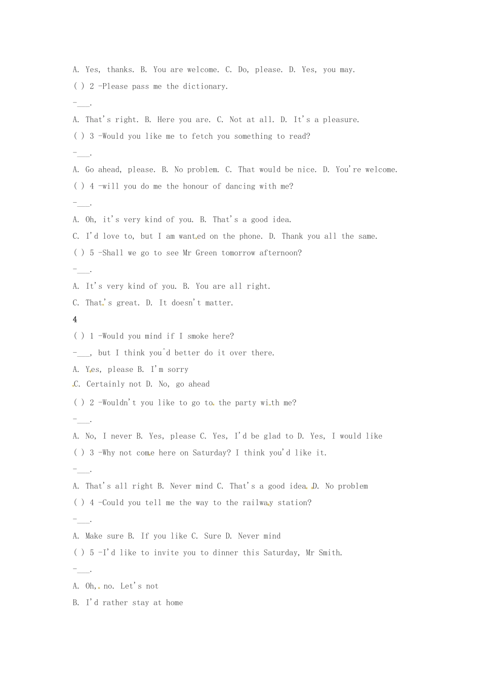 中考英语语法金题 语言交际  试卷_第2页