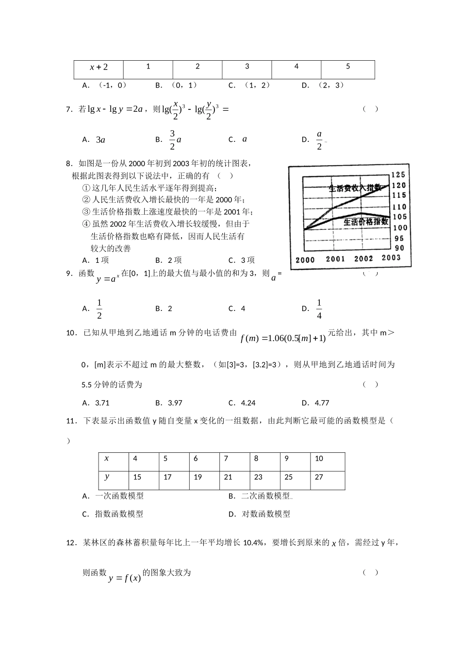 山东省聊城一中高三数学上学期模块测试(文)试卷_第2页