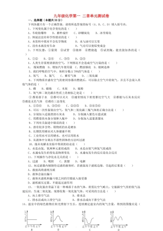 九年级化学第一 二章单元测试卷 新课标 人教版试卷