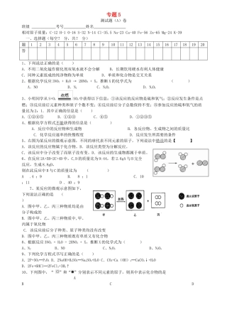 九年级化学上册 专题5 化学变化及其表示测试卷 (新版)湘教版试卷