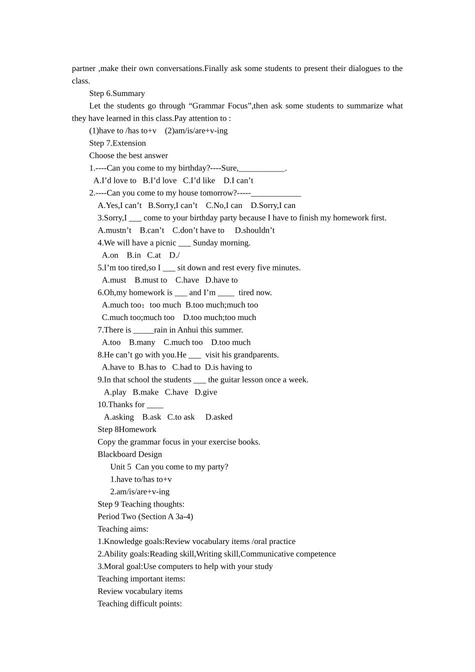 人教版八年级上册Unit-5-Can-you-come-to-my-party_第3页