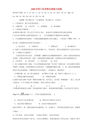 初三化学第五章能力训练 试题