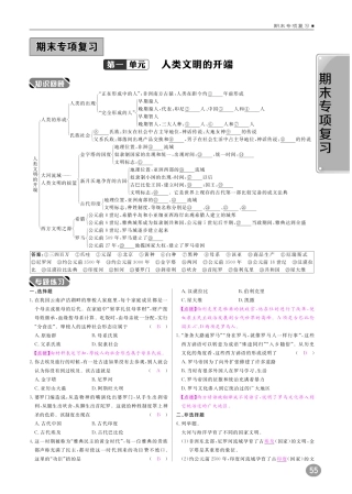 九年级历史上册 10分钟掌控课堂 期末专项复习检测题(pdf) 新人教版试卷