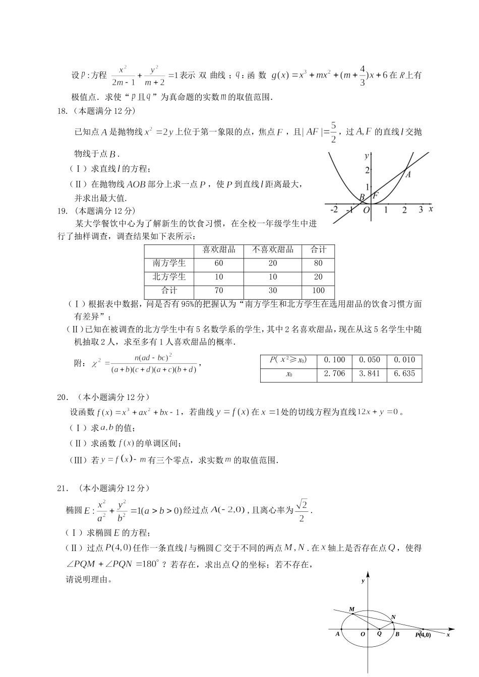 福建省漳州市高二数学上学期期末考试试题 文-人教版高二全册数学试题_第3页