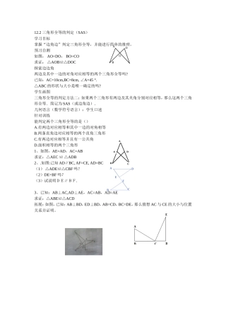 12.2三角形全等的判定(SAS))