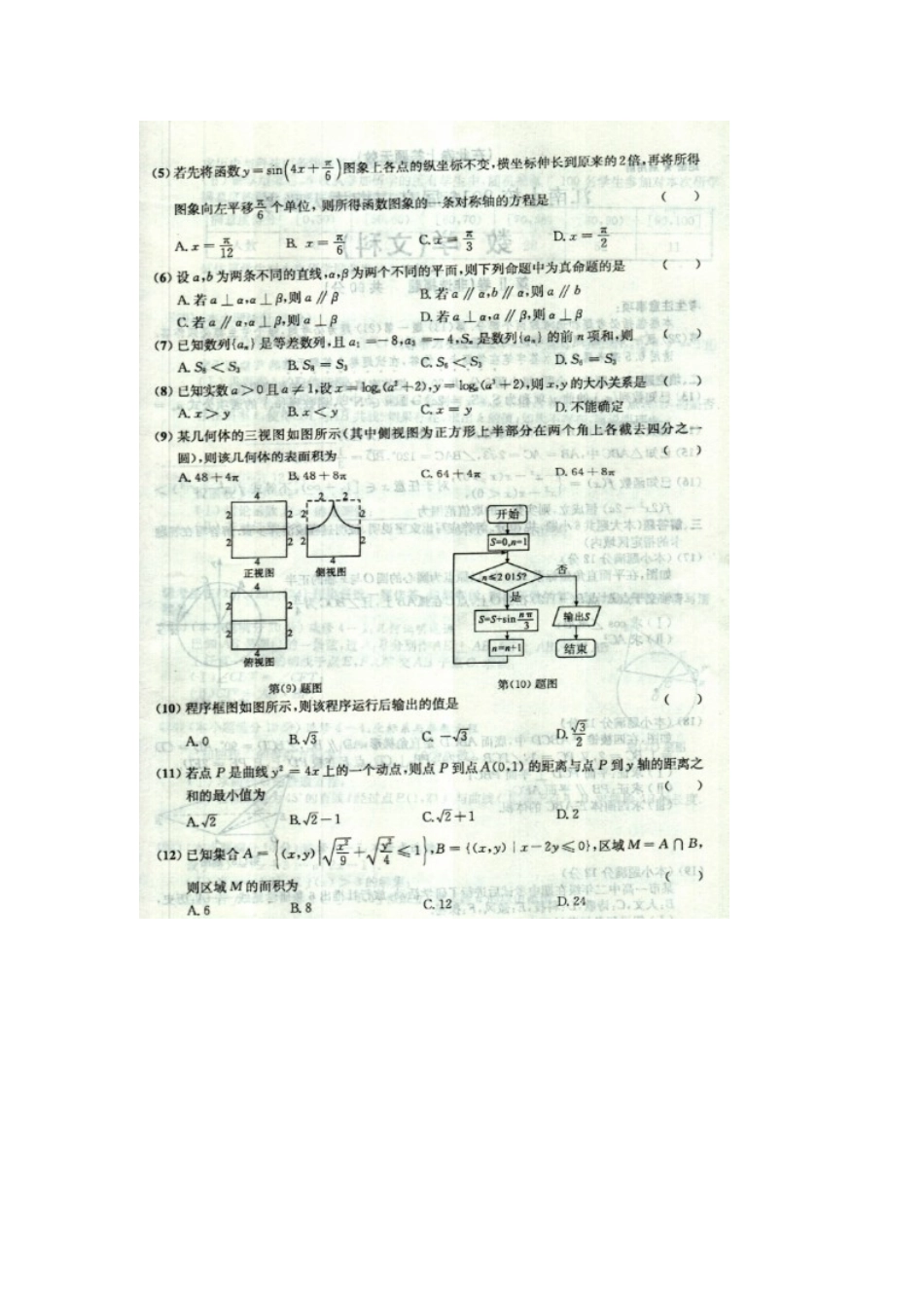 安徽省江南十校届高三数学上学期期末大联考试卷 文试卷_第2页
