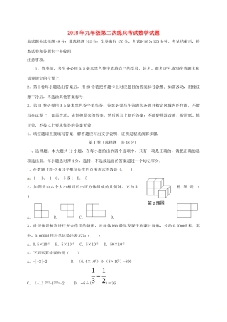 九年级数学下学期第二次练兵考试试卷