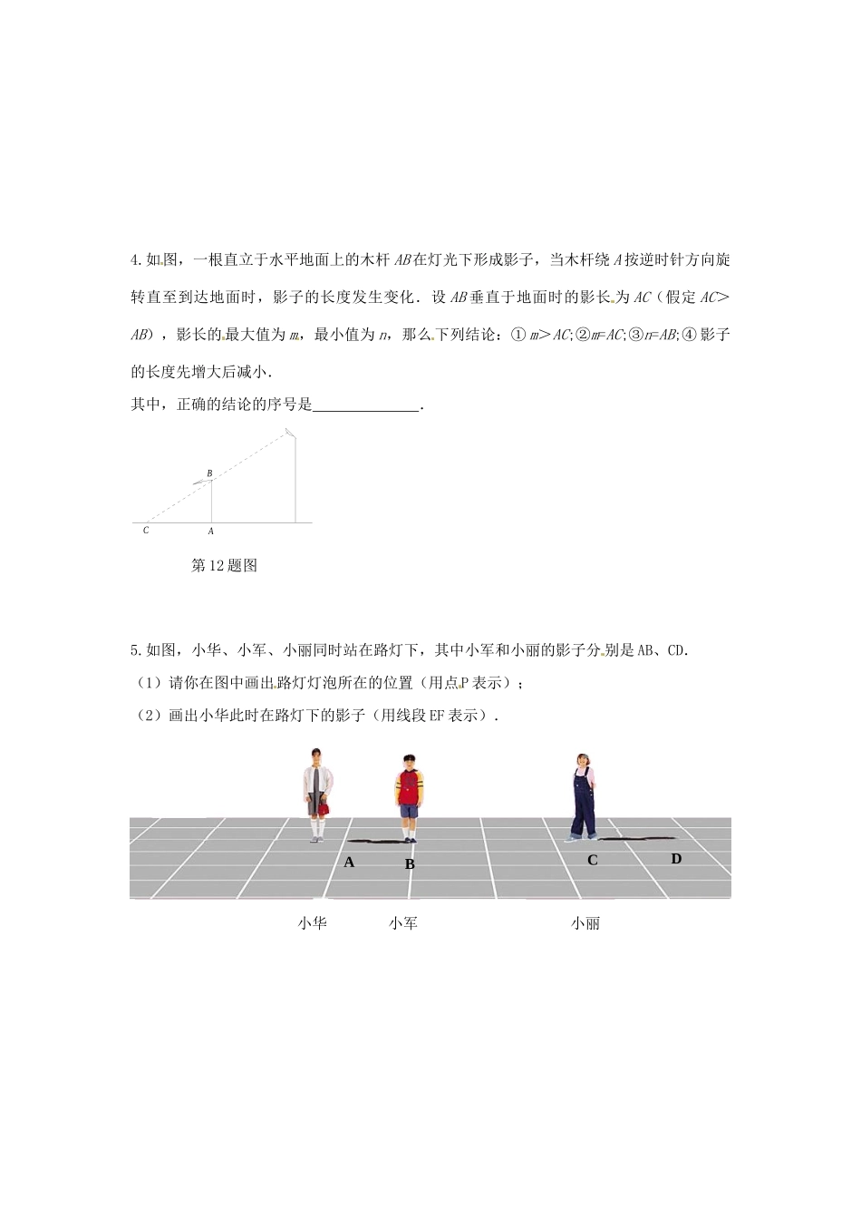 九年级数学下册 251 投影课时训练2 沪科版试卷_第2页